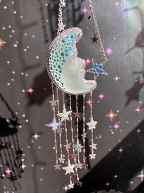 Kirks Folly Starry Night Goddess Moon Shadow Ornament (Sterling Silvertone)